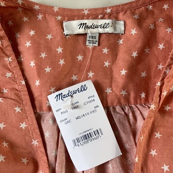 Madewell Crop Wrap Star Print Blouse NWT - Picture 3 of 7